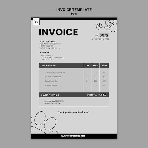 Free PSD | Flat design product catalog invoice template