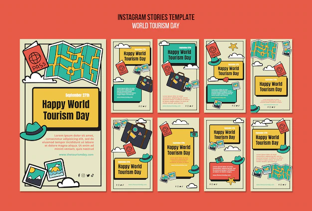 Free PSD | Flat design world tourism day template