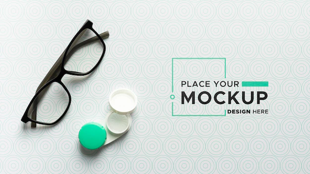 Free PSD | Flat lay of clear glasses mock-up