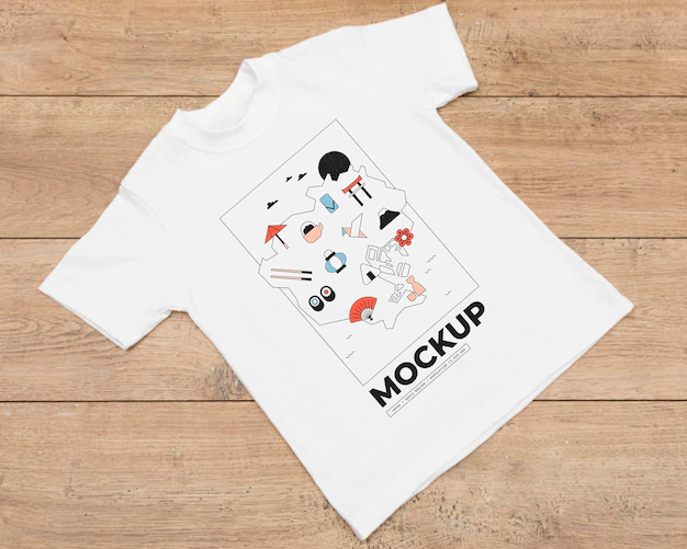 Free PSD | Flat lay of t-shirt concept mock-up