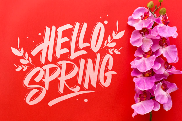 Free PSD | Flat lay spring mockup with copyspace