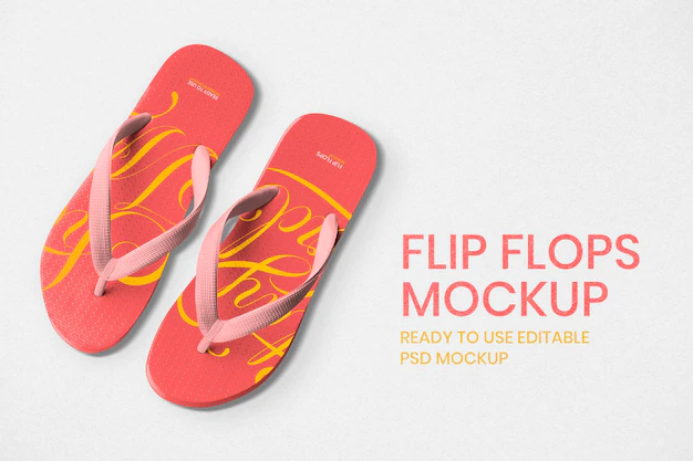 Free PSD | Flip flops mockup psd summer footwear fashion