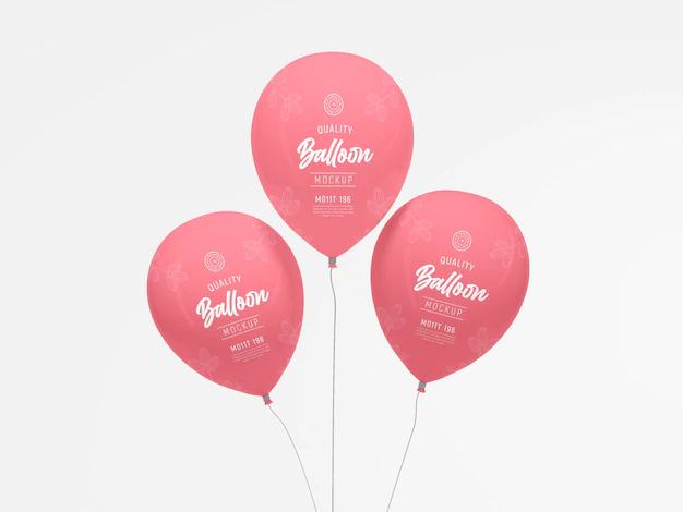 Free PSD | Floating balloon mockup