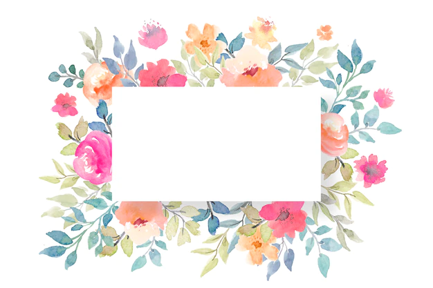 Free PSD | Floral blank card template