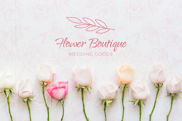 Free PSD | Flower boutique with roses