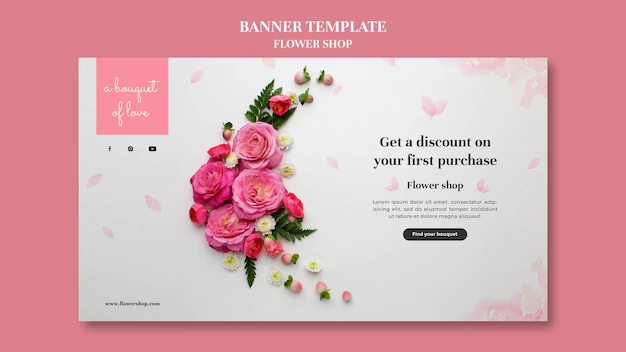 Free PSD | Flower shop banner template