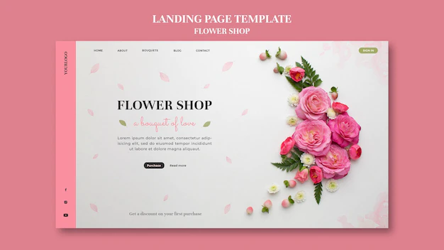 Free PSD | Flower shop landing page template