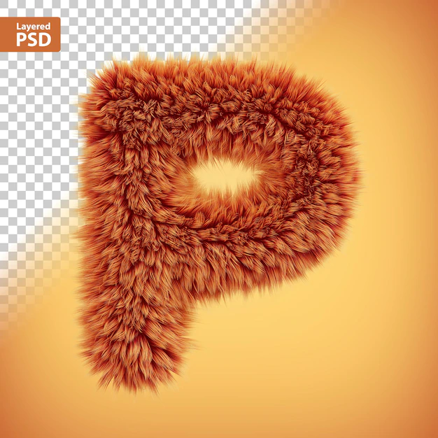 Free PSD | Fluffy 3d letter