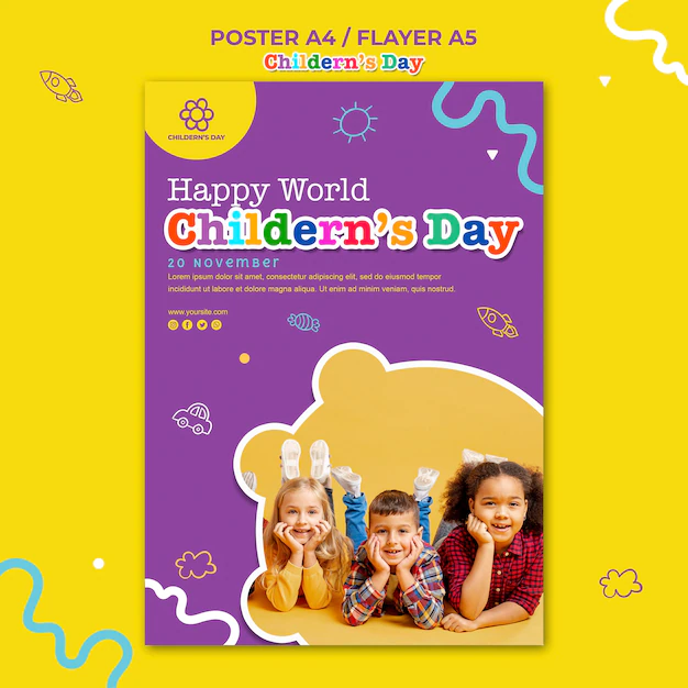 Free PSD | Flyer children's day template
