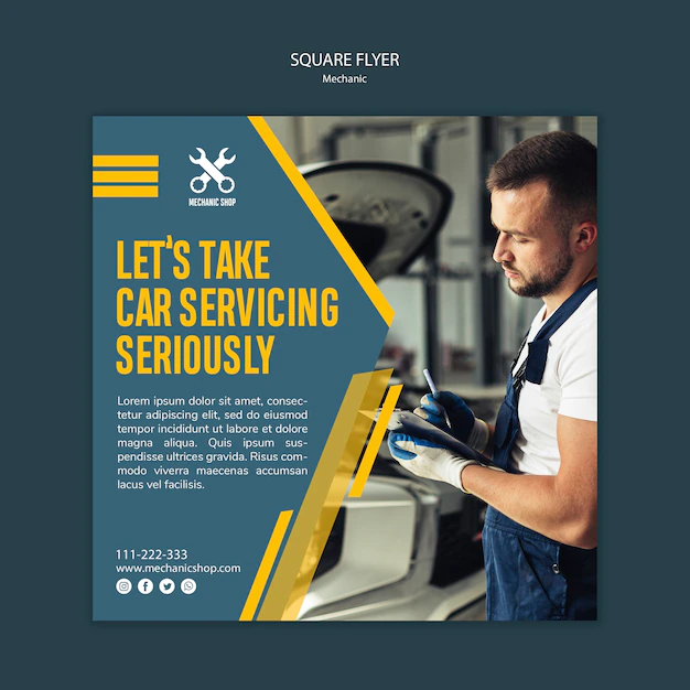 Free PSD | Flyer for mechanic profession