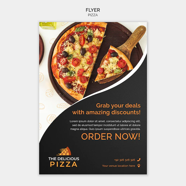 Free PSD | Flyer for pizza ordering