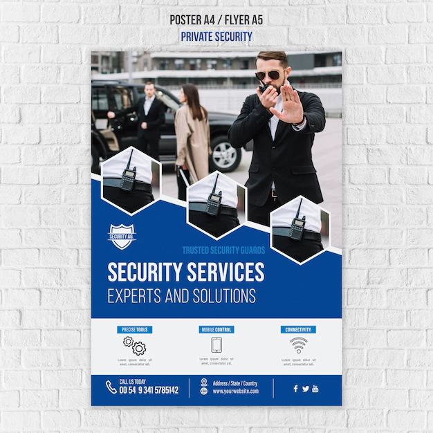 Free PSD | Flyer security services template