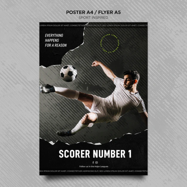 Free PSD | Flyer template for football club