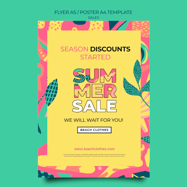 Free PSD | Flyer template for summer sale