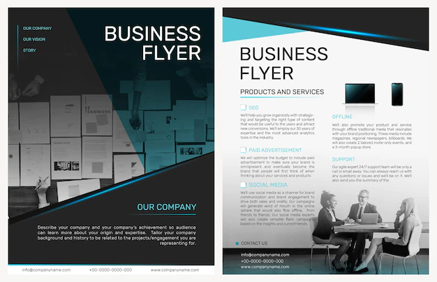 Free PSD | Foldable business flyer template psd in modern design