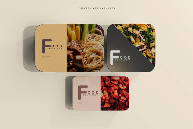 Free PSD | Food containers mockup
