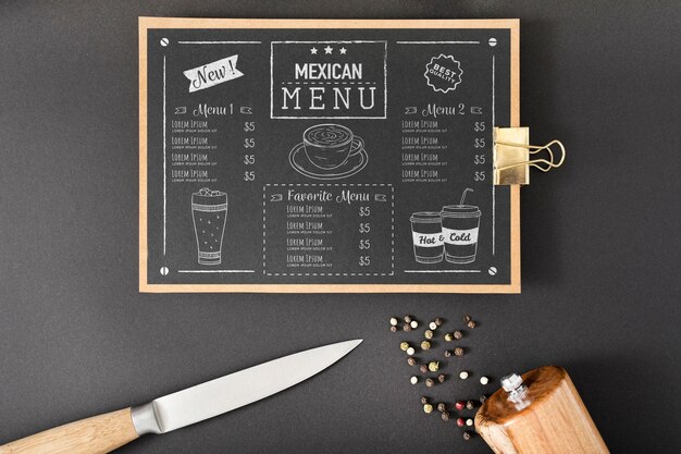 Free PSD | Food menu concept mock-up