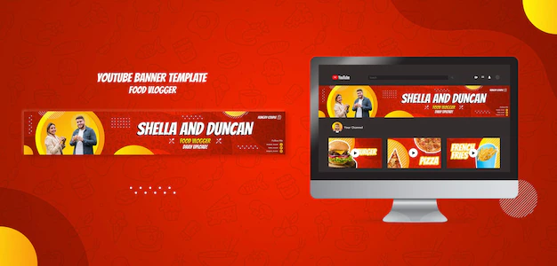 Free PSD | Food vlogger youtube banner