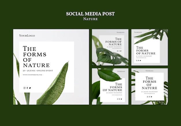 Free PSD | Forms of nature social media post collection