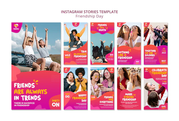 Free PSD | Friendship day instagram stories design template
