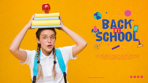 Free PSD | Front view back to school with teenager