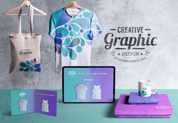 Free PSD | Front view of creative graphic designer desk