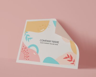 Free PSD | Front view of paper sheet with pastel colors