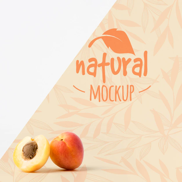 Free PSD | Front view of peaches mock-up