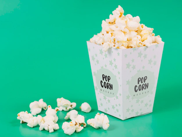 Free PSD | Front view of popcorn cup with copy space