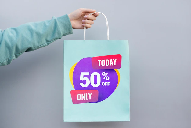 Free PSD | Front view paper bag with sales