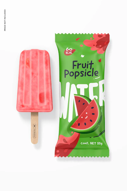 Free PSD | Fruit popsicle mockup, top view