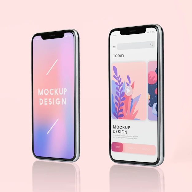 Free PSD | Full screen smartphone mockup design