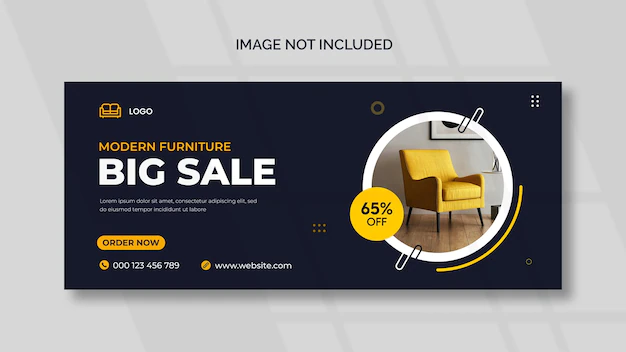 Free PSD | Furniture facebook cover and web banner template