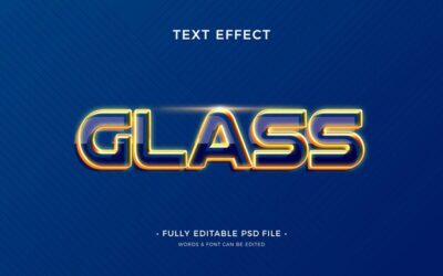 Free PSD | Futuristic glass text effect