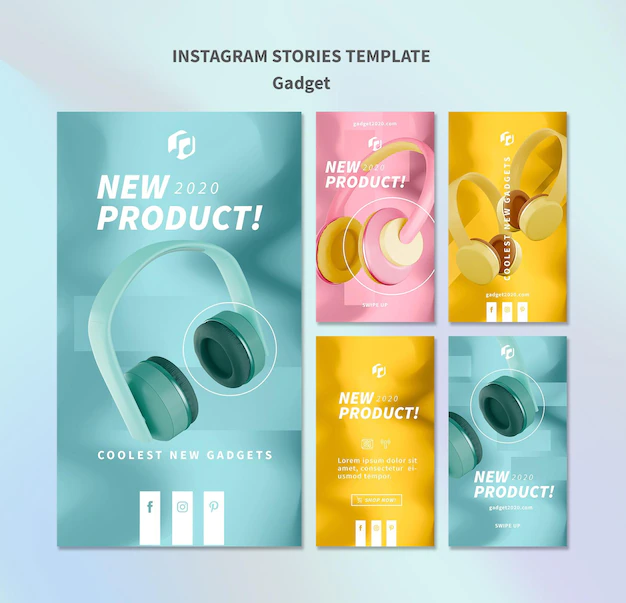 Free PSD | Gadget concept instagram stories template