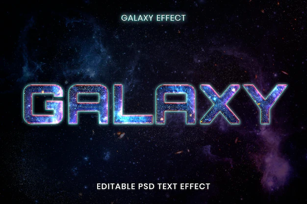 Free PSD | Galaxy editable psd text effect template