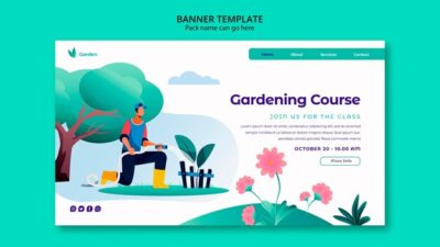 Free PSD | Gardening banner design template