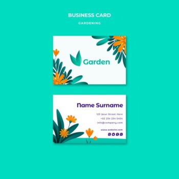 Free PSD | Gardening business card design template