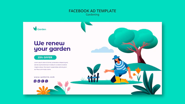 Free PSD | Gardening facebook ad design template