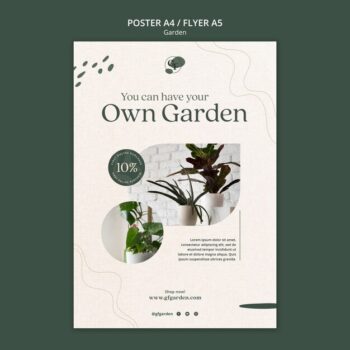 Free PSD | Gardening poster design template