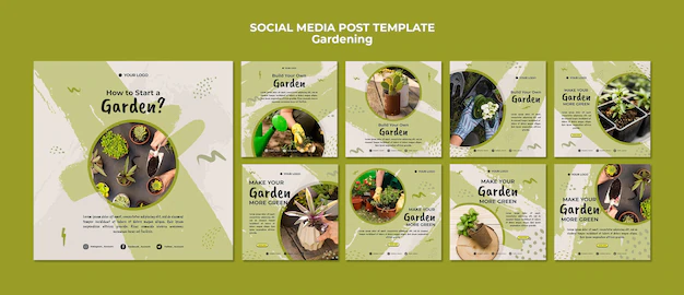Free PSD | Gardening social media post template
