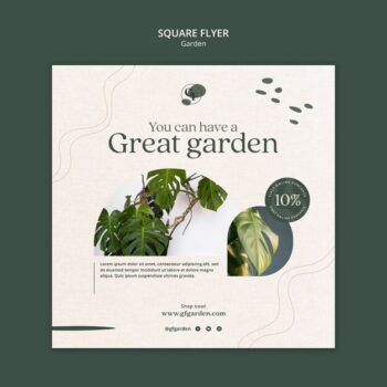 Free PSD | Gardening square flyer design template