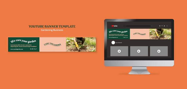 Free PSD | Gardening youtube template design