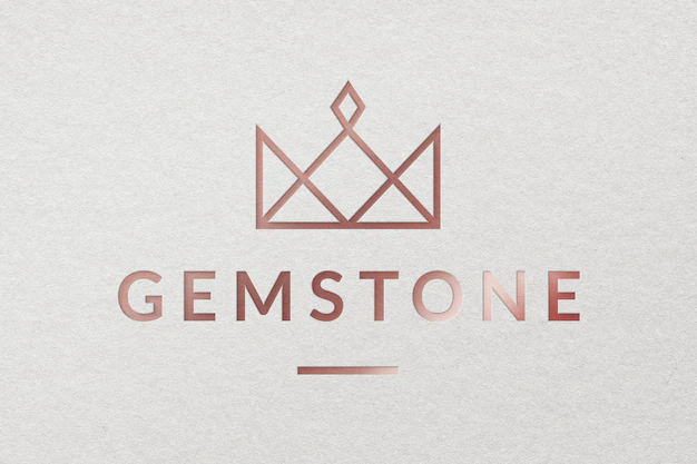 Free PSD | Gemstone jewelry business logo psd template in metallic style