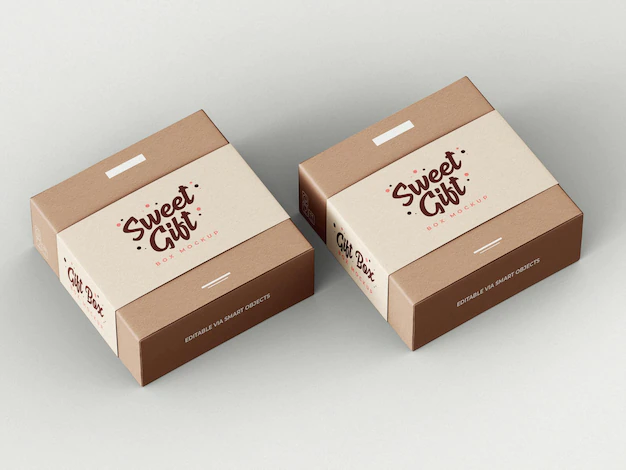 Free PSD | Gift box mockup template