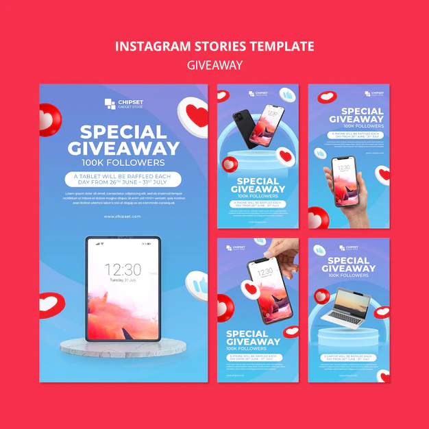 Free PSD | Giveaway instagram stories template design