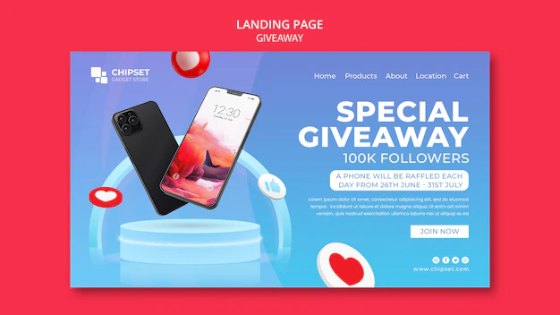 Free PSD | Giveaway landing page template design