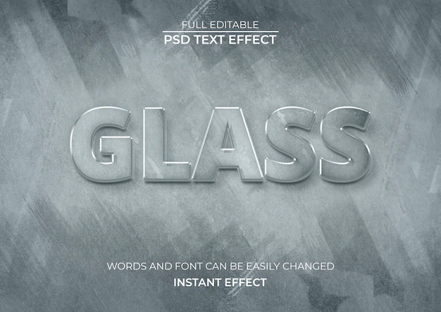 Free PSD | Glass text effect