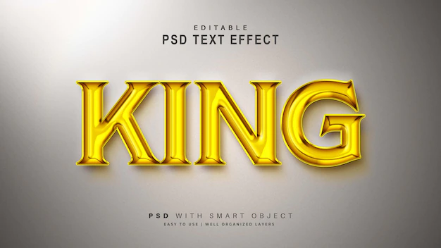 Free PSD | Gold king text effect