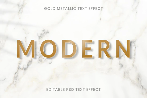 Free PSD | Gold metallic text effect psd editable template